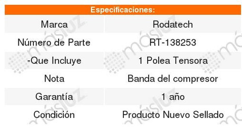 Polea Tensora Accesorios Rdtch Grand Vitara 2.5l 99 Al 05 Foto 2