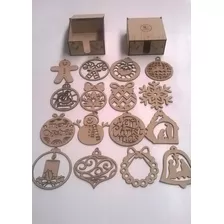 Esfera Navideña Caja Con 16pz, 10cm, Mdf3mm