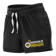 Shorts De Moletinho Engenharia De Produção Bordado Ref 2