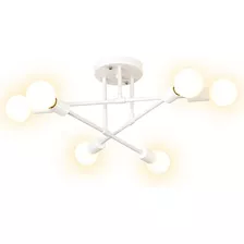 Lámpara De Techo Colgante Creativa Blanca E27x6