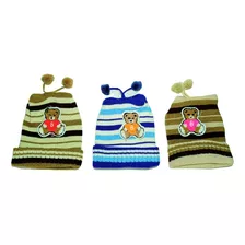 Kit 3 Touca Gorro Lã Preta Urso Modelos A Sua Escolha