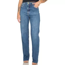 Calça Jeans Wide Leg Feminina Cintura Alta Básica Casual