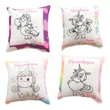 Souvenir Almohadon Para Pintar, Lavar X10 Unicornio