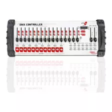 Controlador Lite Tek Dmx384 Blanco 16 Controles Deslizable