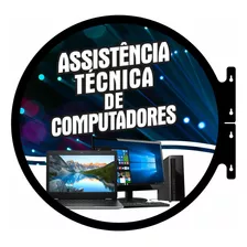 Placa Propaganda De Parede Assistência De Computador 48cm