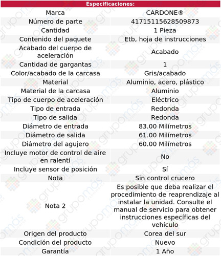 1 Cuerpo Aceleracin Electrnico Spectra5 L4 2.0l 05 Al 09 Foto 5