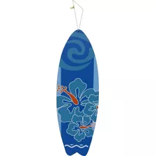 Quadro Placa Decorativa Parede Prancha Surfe Flor Azul Mdf