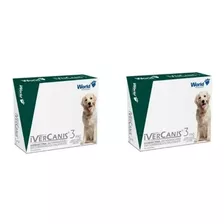 Kit 2x Ivercanis 3mg Tratamento Sarna Verme Pulga Com 4 Un