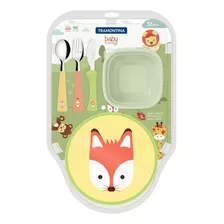 Set Cubierto Plato Tupper Vianda Infantil Tramontina 5pc