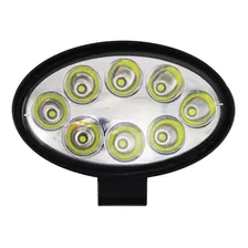 Farol De Milha Auxiliar Oval 8 Led 24w 12v 24v Trator Carro