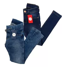 Kit 2 Calças Jeans Com Lycra Feminina Infantil Juvenil