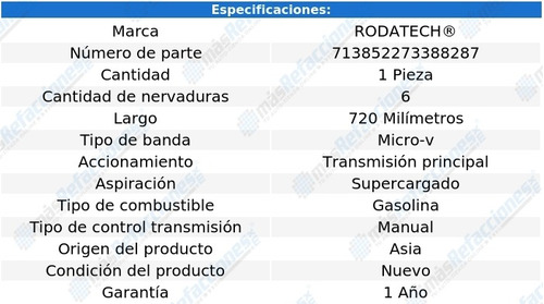 Banda Accesorios Micro-v T/principal Lss V6 3.8l 96-99 Foto 2