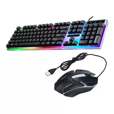 Kit Gamer Teclado Semi Mecânico Luminoso Abnt2 Mouse Rgb +nf