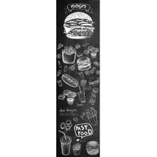 Adesivo Parede Chalkboard Lousa Lanches Cozinha 180x50 Cm Cor Preto