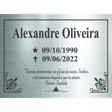 Placa P/ Túmulo, Cemitério, Lápide Aço Inox 15x20 M1