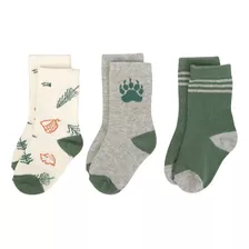 Calcetines Niño Montaña Pack 3 Verde (6 Meses A 6 Años)