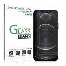 Protector Pantalla Vidrio Amfilm Con iPhone 12 Pro Max 6.7,