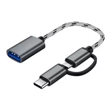 Cable Otg 2 En 1 Tipo C/micro Usb De Nylon