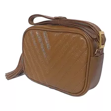 Bolsa Pequena Couro Legítimo Preta/ Marrom Promoção