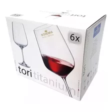 Juego 6 Copas Vino 490ml Cristal Bohemia Tori Titanium