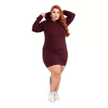 Vestido Com Lycra Plus Size Grande Capuz De Frio Com Forro