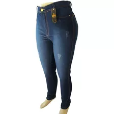 Kit 2 Calças Jeans Plus Size Cintura Alta Roupas Femininas