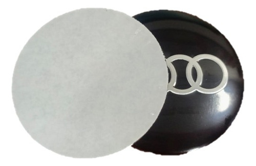 Foto de Emblema Audi Circular Anillos Negro Rin 55mm Set X4