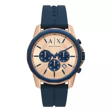 Reloj Hombre Armani Exchange Ax1730 Smart Color De La Correa Azul Color Del Bisel Rosa Color Del Fondo Rosa