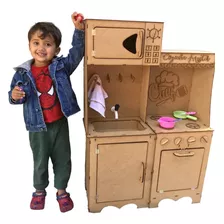 Cozinha Infantil Completa Modulada Brinquedo Desmontado Mdf