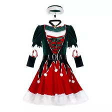 Disfraz De Elfo De Papá Noel Para Mujer, Vestido De Fiesta