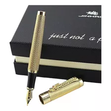 Caneta Tinteiro Jinhao 1200 Dragon Gold + Caixa Tinta E Case