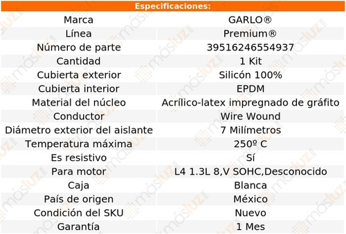 Jgo Cables Bujias Samurai 1.3l 8,v Sohc, 85-95 Garlo Premium Foto 2