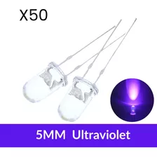 Diodos Led Ultravioleta Uv Transparentes 5mm 50 Piezas