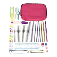 Completo Set Agujas Crochet + Estuche + Accs Tejido 55 Pzas!