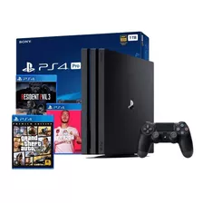 Playstation 4 Pro 1tb - Ps4 Pro 1tb + 3 Jogos Completo Com N