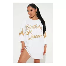 Vestido De Lentejuelas De Cumpleaños Blanco Dorado