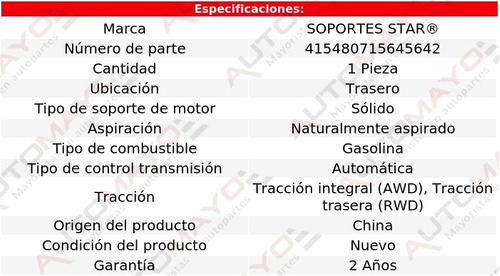 Soporte Tacn De Motor Tras S500 5.0l 8 Cil 94-06 Foto 2