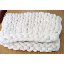 Pie De Cama Xxl Tejido Nórdico. Artesanal. Pesa 2k