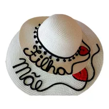 Kit 2 Chapeus Personalizado Para Mãe E Filha Moda Praia