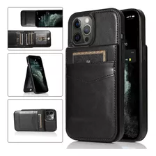 Funda Con Soporte For iPhone Wallet Card Shock Flip Leather