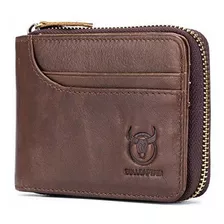 Bullcaptain Cartera De Cuero Con Cremallera Para Hombre Bloq