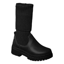 Bota Cano Alto Infantil Ortopé Glam Boot Plus Tecido Preta