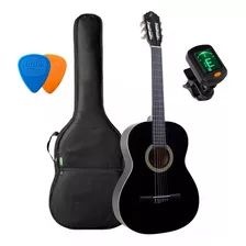 Kit Violão Giannini N-14 Preto + Capa + Afinador + Palhetas