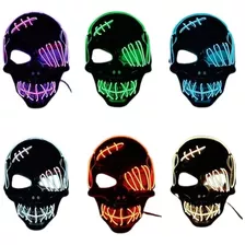 Mascara Halloween Led Neon Assustadora Colorida