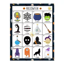 Lotería Halloween Imprimible En Español Y En Inglés