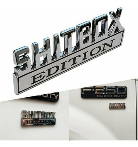 1x New 3d Aluminium Shitbox Edition Decoration Emblem Dec Mb Foto 4