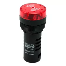 Sinalizador Sonoro Led Vermelho 48vca/cc 22mm Metaltex