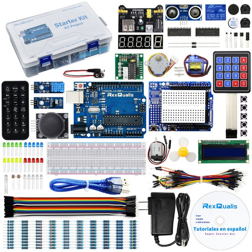 Kit Compatible C/ Arduino Uno R3 Con Español Tutorial