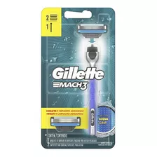 Kit Gillette Mach3 Máquina Para Afeitar + 2 Cartuchos