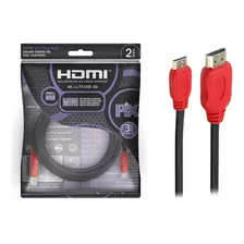 Cabo Mini Hdmi X Hdmi 2 Metros 2.0 Ethernet 2m 4k Ultra Hd